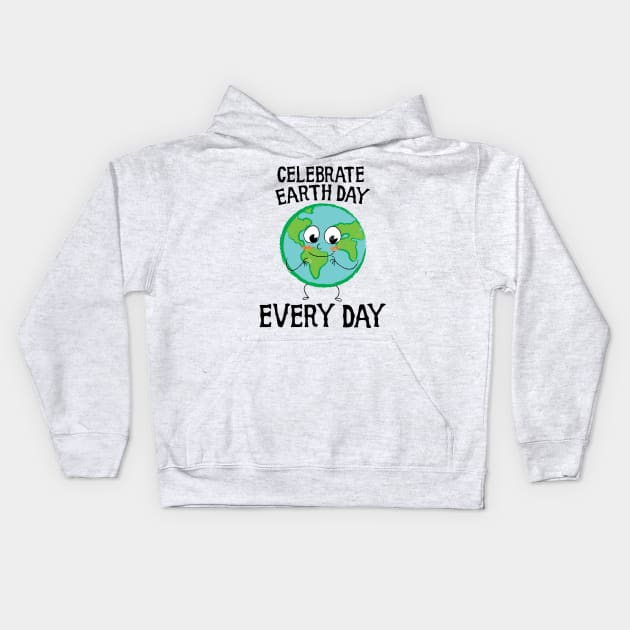 Celebrate earth day every day Kids Hoodie by williamarmin